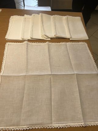 Set 7 tovagliette lino bianche