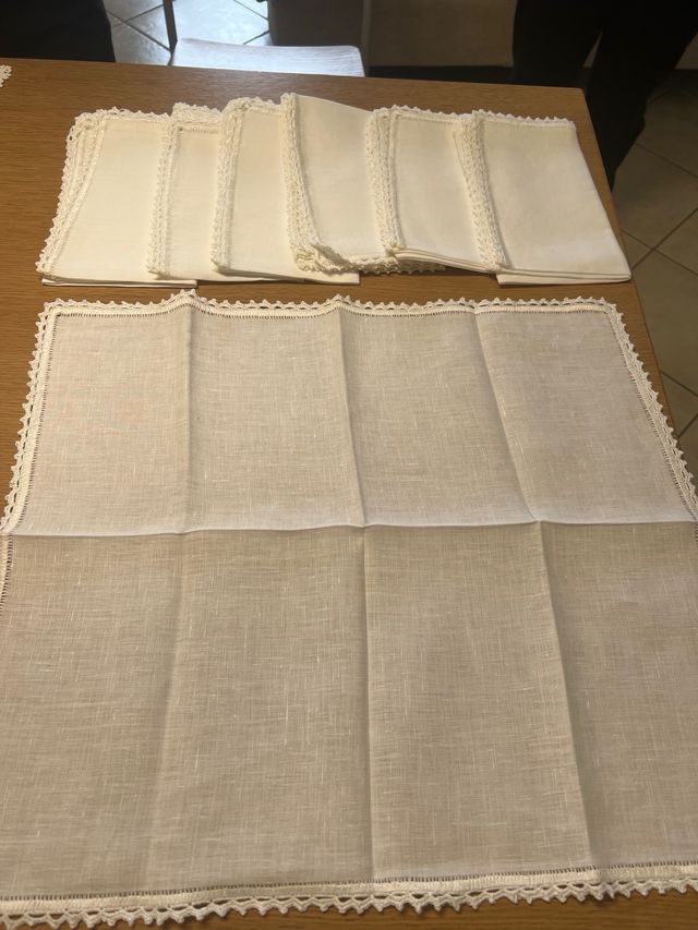 Set 7 tovagliette lino bianche