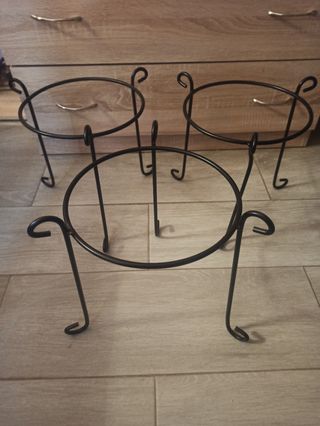 Portamacetas metalicos negros 24,5cm diámetro