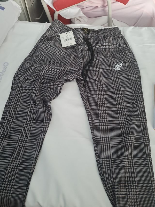 Pantalones Siksilk - Gris y Negro