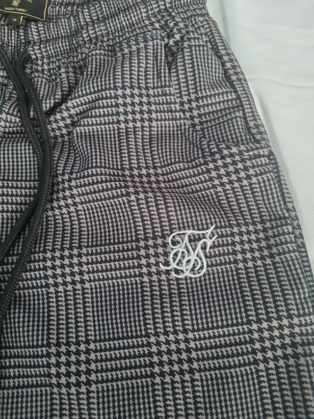 Pantalones Siksilk - Gris y Negro