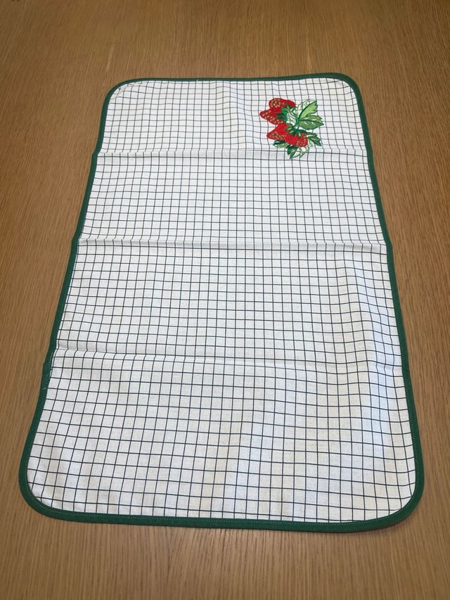 Tovaglietta Cotone a Quadri Verde e Bianco