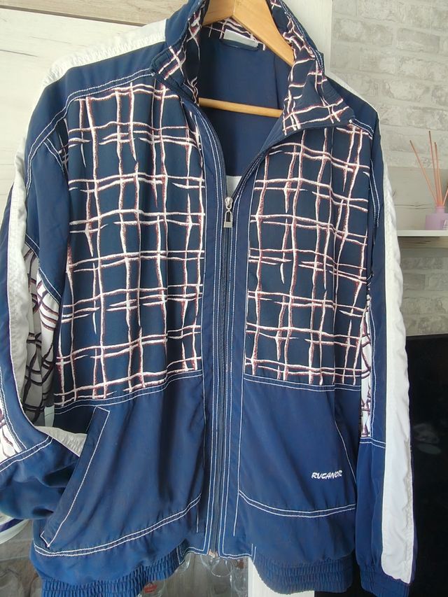 Chaqueta RUCHARD vintage azul y blanca