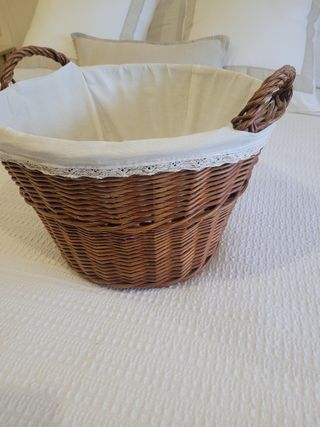 Cestas mimbre: bandeja y cesto