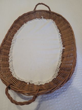 Cestas mimbre: bandeja y cesto