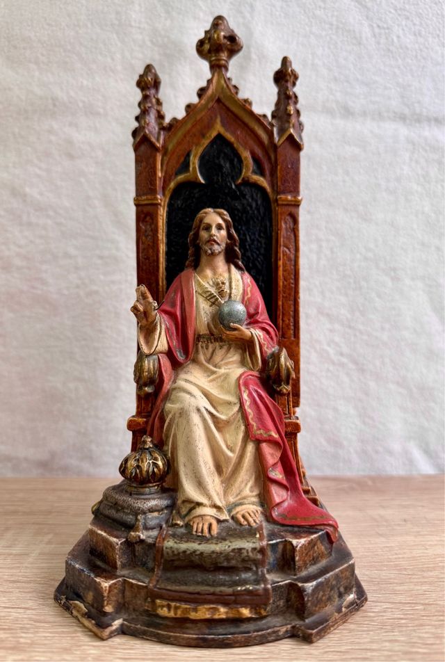 ANTICO SACRO CUORE DI GESÙ IN PASTA/LEGNO