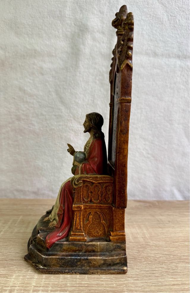 ANTICO SACRO CUORE DI GESÙ IN PASTA/LEGNO