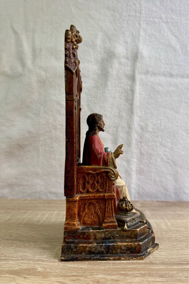 ANTICO SACRO CUORE DI GESÙ IN PASTA/LEGNO