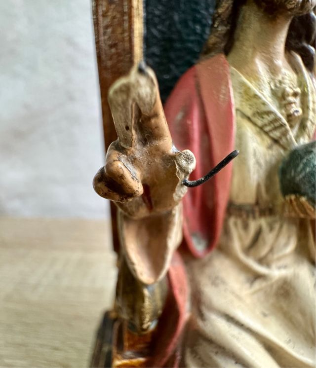 ANTICO SACRO CUORE DI GESÙ IN PASTA/LEGNO