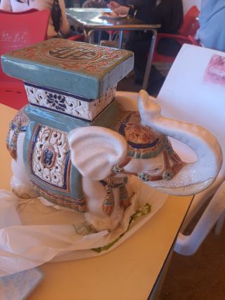 Elefante porta-incienso porcelana, yoga