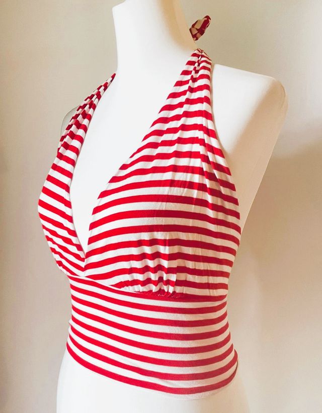 Top BERNA righe bianco-rosso Tg S nuovo