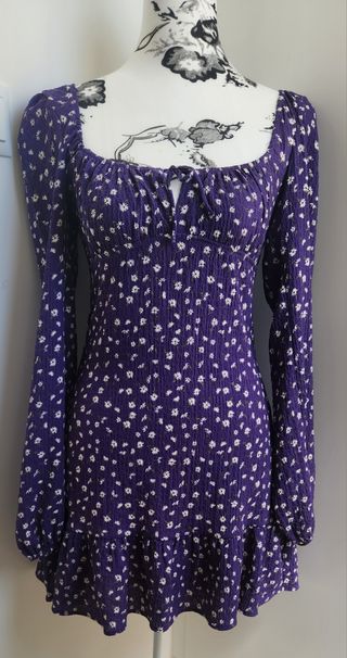 Vestido floral morado - Talla XS