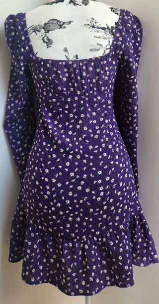 Vestido floral morado - Talla XS