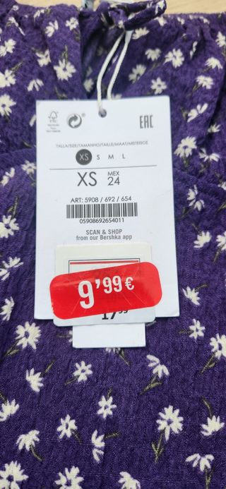 Vestido floral morado - Talla XS