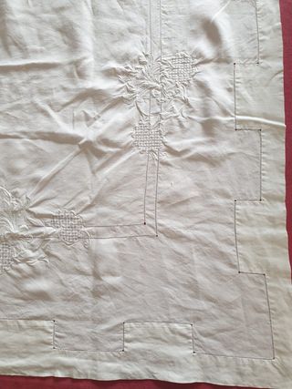 sábana matrimonio bordado y vainica