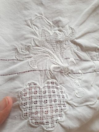 sábana matrimonio bordado y vainica