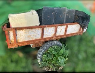 Motocultor con remolque