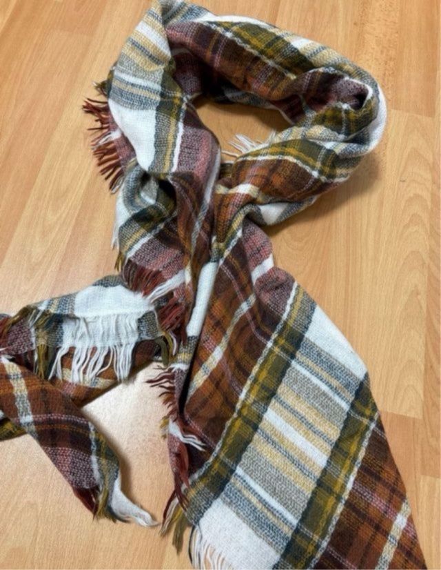 Bufanda cuadros marrón