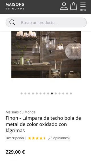 Lámpara de techo vintage Maisons du Monde – Finon – Metal oxidado