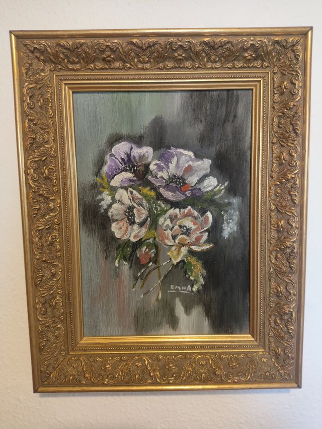 Cuadro óleo flores - Amapolas 30x37