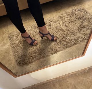Sandalias tacón piel azulon