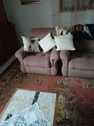 Divanoletto e 2 poltrone stoffa 