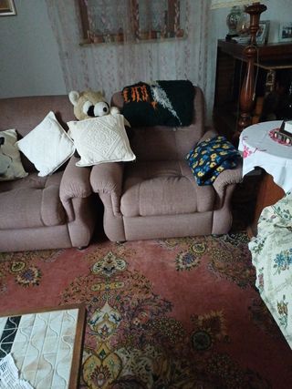 Divanoletto e 2 poltrone stoffa 