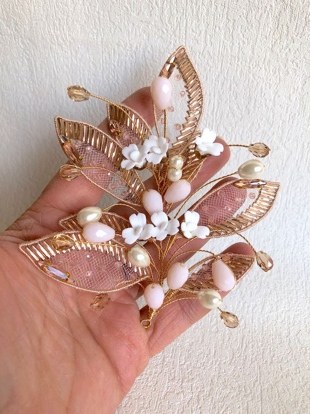 Accessorio capelli sposa oro rosa
