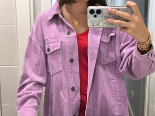 Chaqueta pana lila Zara