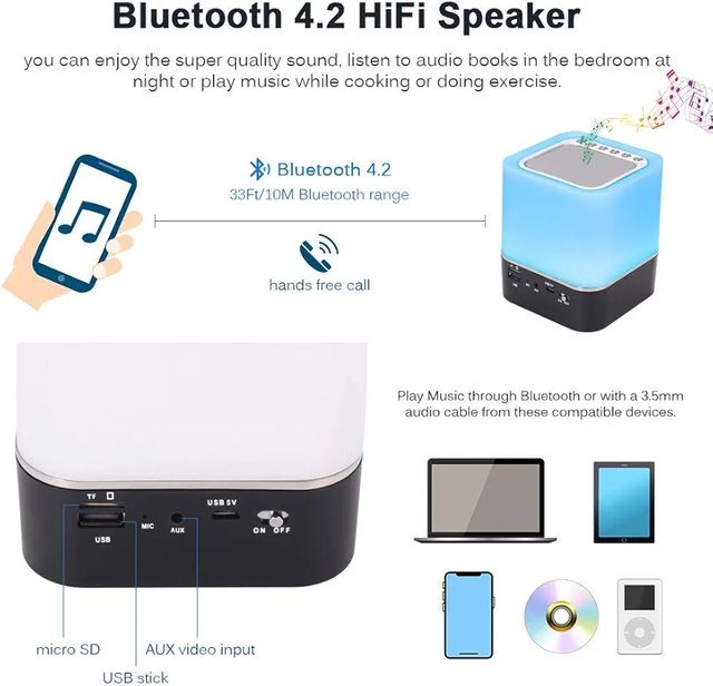 Minialtavoz Bluetooth | Luz LED | Reloj