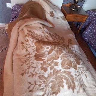 Manta cama polar - Beige/Marrón