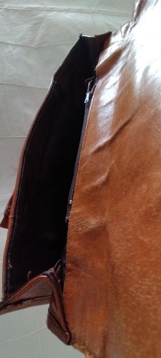 Bolso piel marrón Retro. Años 50.