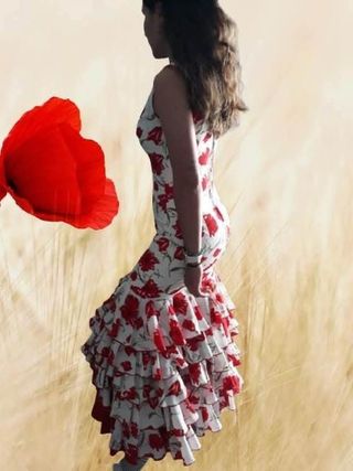 Traje gitana rojo y blanco