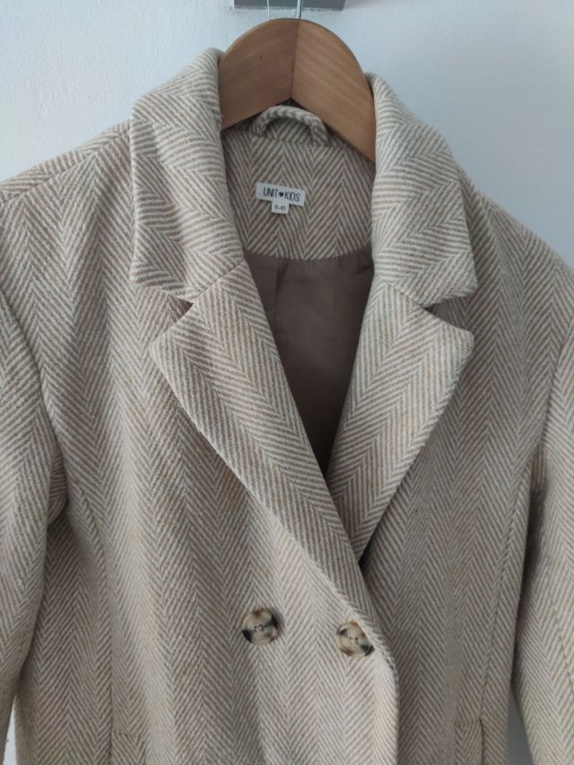 Abrigo niña UN1KIDS beige talla 9_10 años
