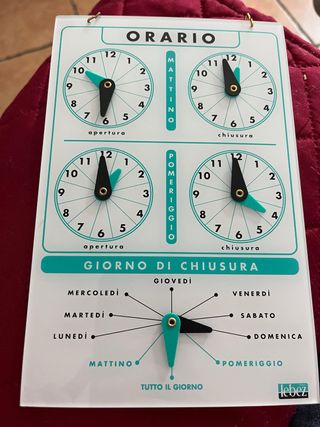 Cartello orari lavoro Lebez