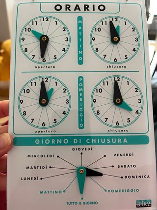 Cartello orari lavoro Lebez