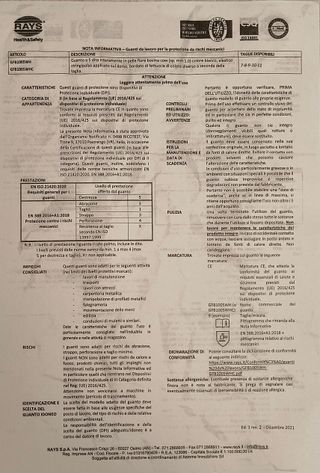 Guanto da lavoro in pelle fiore bovina Tg.10