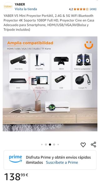 Yaber V5 Mini Proyector Portátil