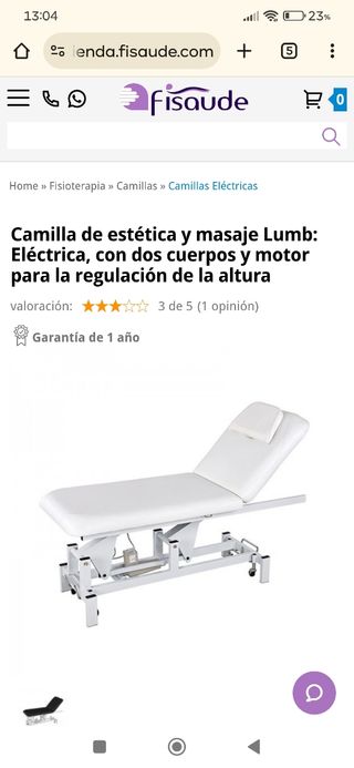 Camilla eléctrica fisioterapia