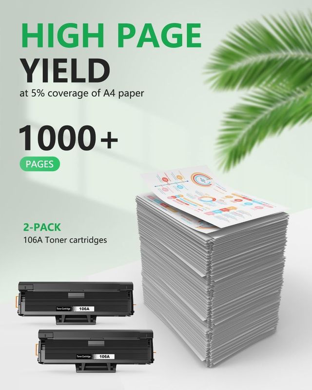Cartucho de tóner W1106A Pack de 2. Color negro.