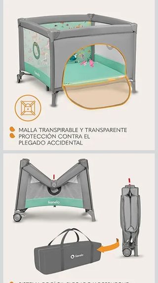 Cuna de viaje y parque infantil 2 en 1