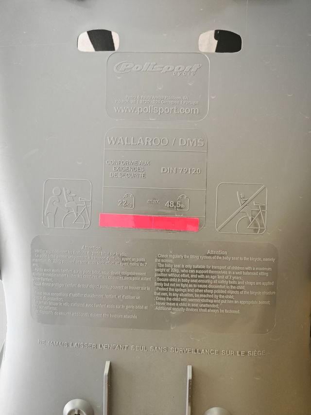 Silla De Bici Portabebes Polisport Wallaroo/DMS