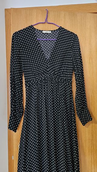 Vestido lunares Mango - Negro