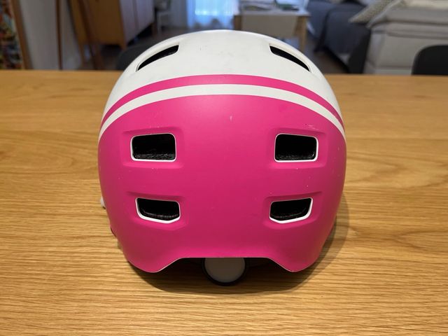 Casco niño B’Twin: Rosa y blanco