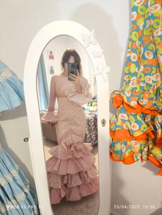 Traje flamenca rosa talla 36