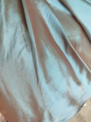 Vestido fiesta largo verde azulado