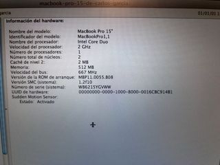 MacBook Pro plata - Apple 15. Antiguo.