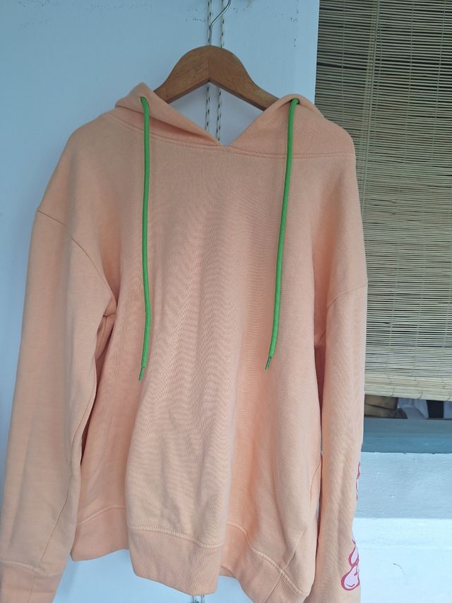 Sudadera naranja c/detalle verde