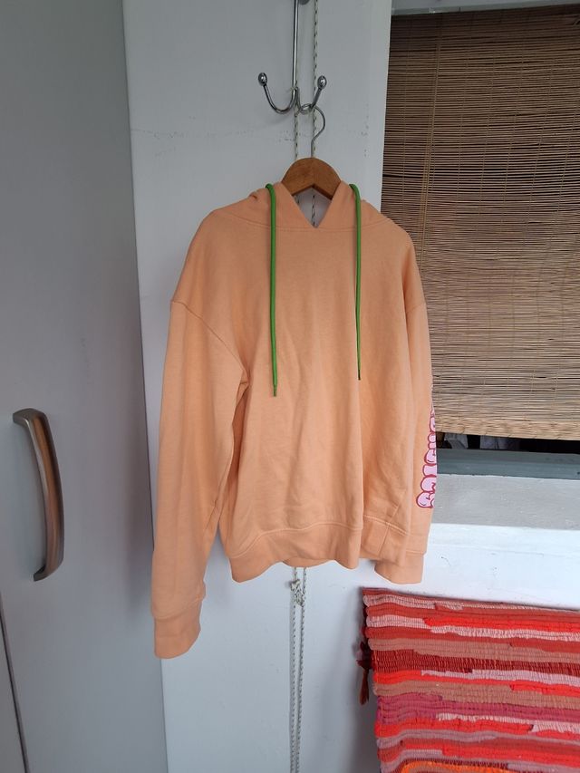 Sudadera naranja c/detalle verde