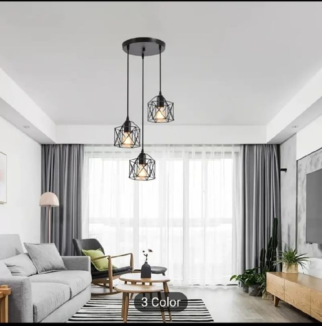 Lámpara 3 luces estilo industrial